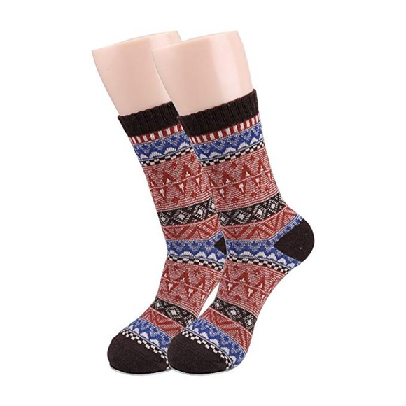 5 Pairs Men's Vintage Cony Hair Crew Socks - Picture 3 of 8